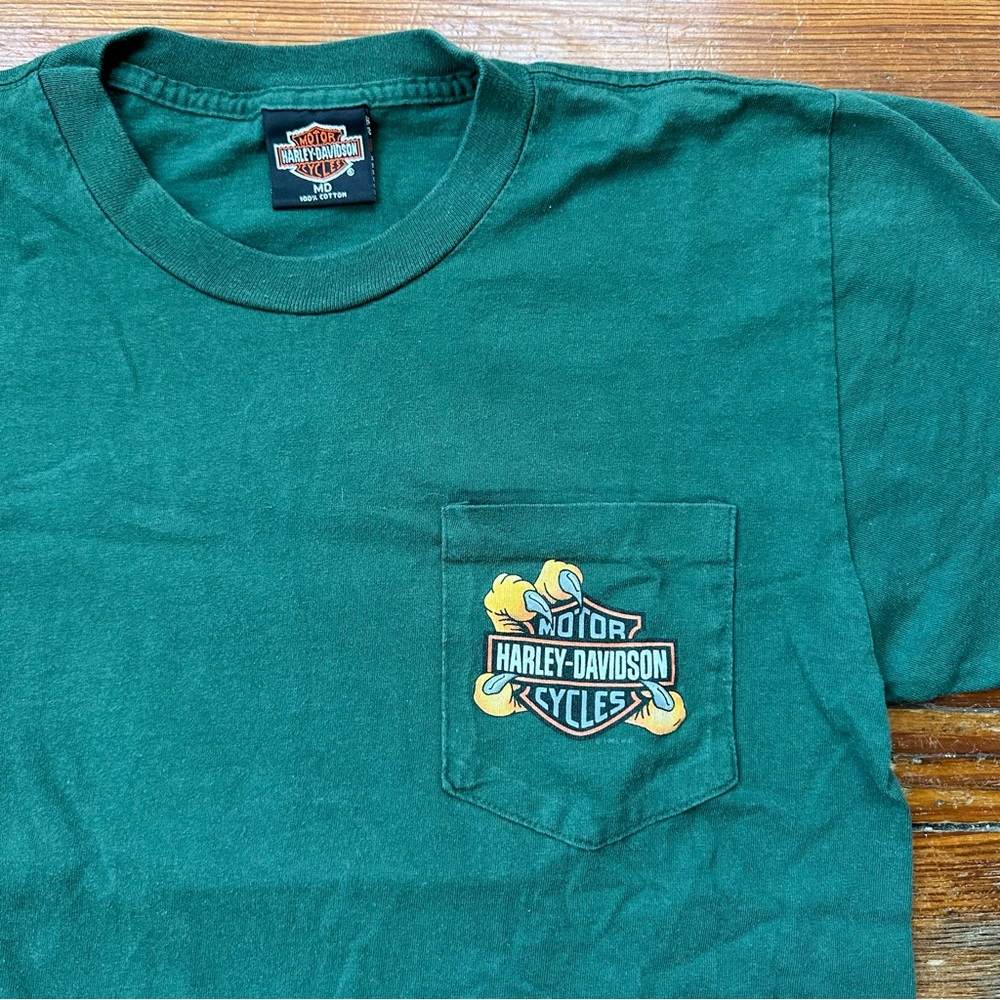 Vintage 1994 Harley Davidson R.K. Stratman eagle talon pocket tee Medium - Picture 2 of 7